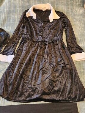 Black Wednesday Addams Dress Costume for Girls 9-12 Yrs Costume Dressup, L